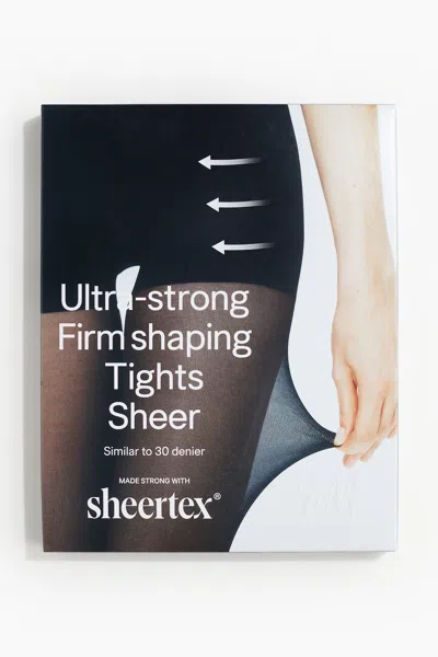 H&m Sheertex Ultra-strong Firm Shaping Sheer Tights In Black