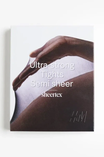 H&m Sheertex® Ultra-strong Semi-sheer Tights In Black