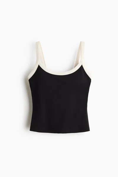 H&m Shelf Bra Sports Tank Top With Softmove In Black