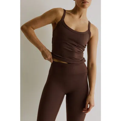 H&m Shelf Bra Sports Tank Top With Softmove In Brown