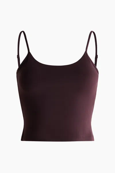 H&m Shelf-bra Sports Tank Top With Softmove In Burgundy