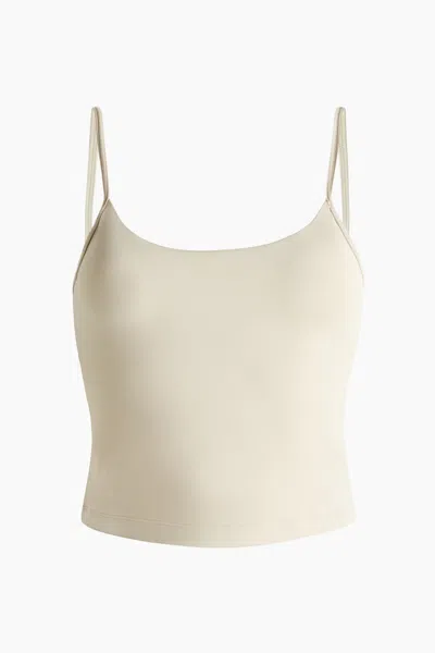 H&m Shelf-bra Sports Tank Top With Softmove In Neutral