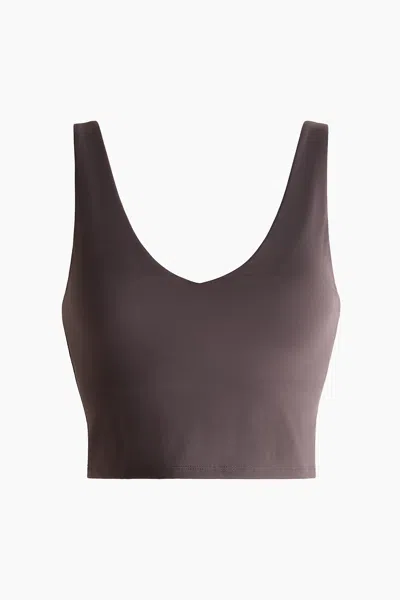 H&m Shelf-bra Sports Top With Sculptmove In Gray