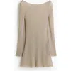 H&m Shimmery Flared-skirt Dress In Gray