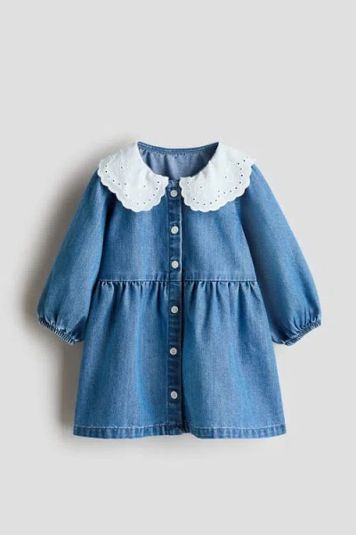 H&m Babies'  Shirt Dress In Blue