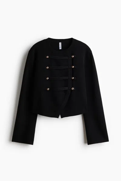 H&m Short Cardigan In Black