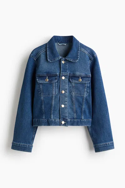 H&m Short Denim Jacket In Blue
