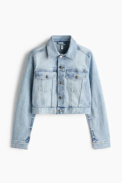 H&m Short Denim Jacket In Blue