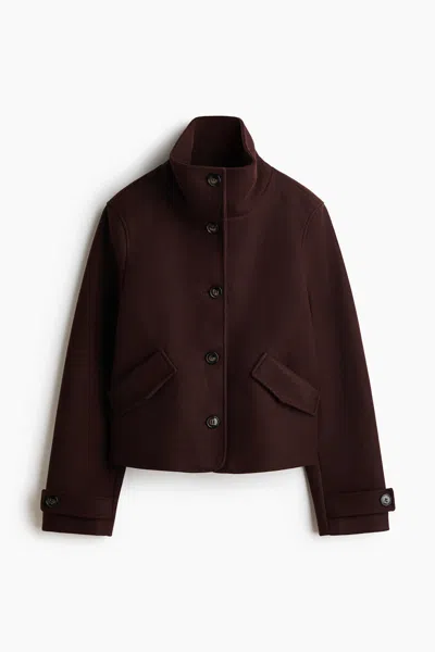 H&m Short Funnel-collar Jacket In Red