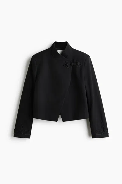 H&m Short Rope-detail Jacket In Black