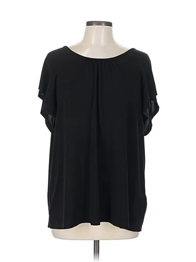 Pre-owned H&m Short Sleeve Blouse In Black