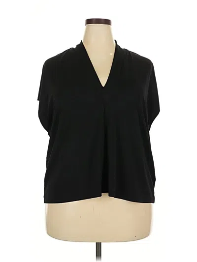 Pre-owned H&m Short Sleeve Blouse In Black