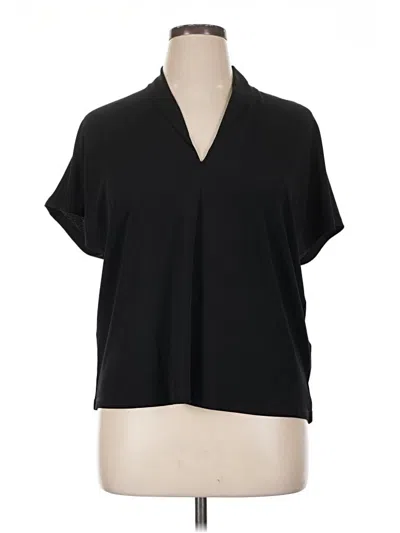 Pre-owned H&m Short Sleeve Blouse In Black