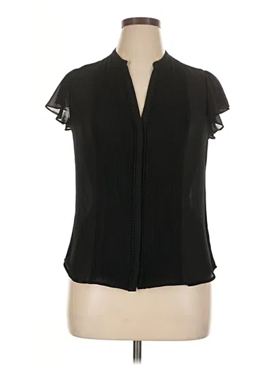 Pre-owned H&m Short Sleeve Blouse In Black