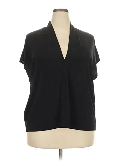 Pre-owned H&m Short Sleeve Blouse In Black