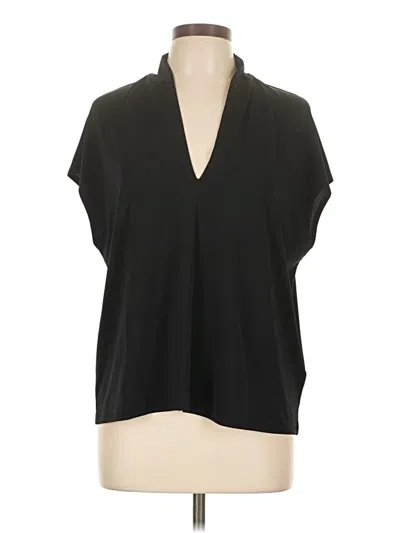 Pre-owned H&m Short Sleeve Blouse In Black