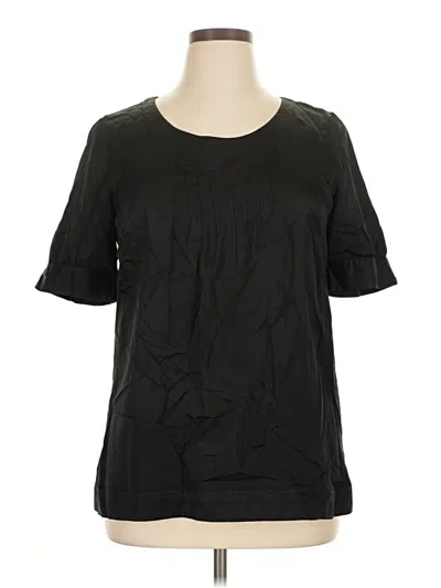 Pre-owned H&m Short Sleeve Blouse In Black