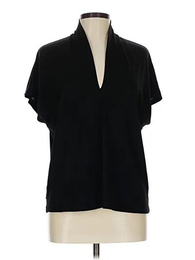 Pre-owned H&m Short Sleeve Blouse In Black