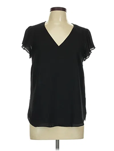 Pre-owned H&m Short Sleeve Blouse In Black