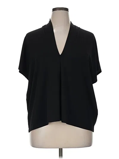 Pre-owned H&m Short Sleeve Blouse In Black