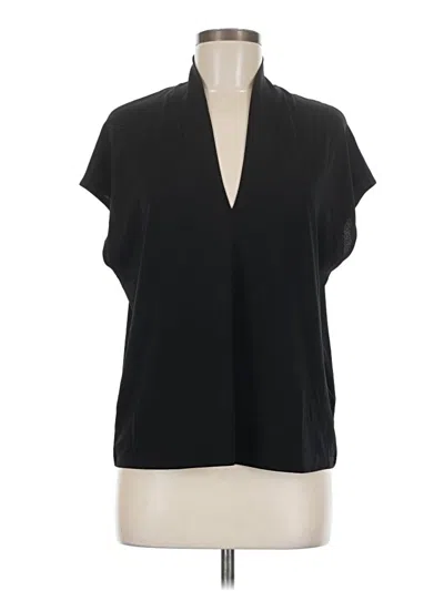 Pre-owned H&m Short Sleeve Blouse In Black