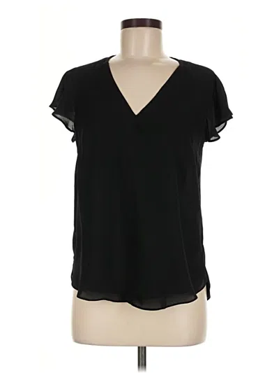 Pre-owned H&m Short Sleeve Blouse In Black