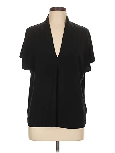 Pre-owned H&m Short Sleeve Blouse In Black