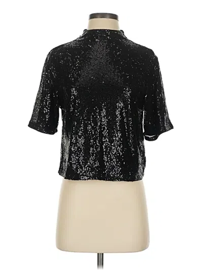 Pre-owned H&m Short Sleeve Blouse In Black