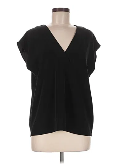 Pre-owned H&m Short Sleeve Blouse In Black