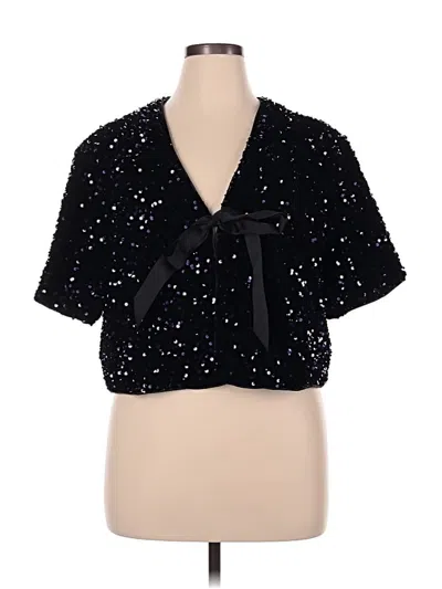 H&m Short Sleeve Blouse In Black