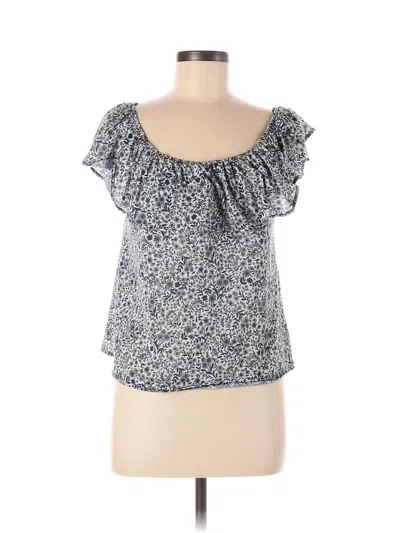 Pre-owned H&m Short Sleeve Blouse In Blue