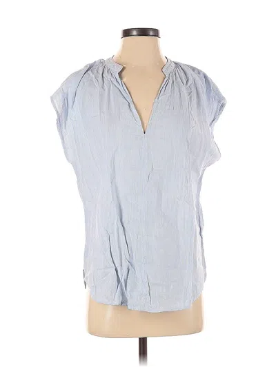 Pre-owned H&m Short Sleeve Blouse In Blue