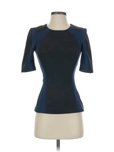 Pre-owned H&m Short Sleeve Blouse In Blue