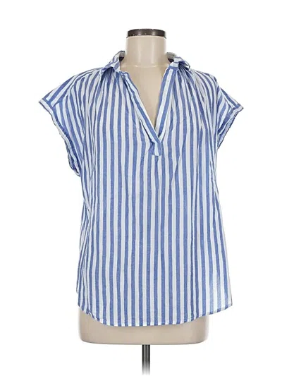 Pre-owned H&m Short Sleeve Blouse In Blue