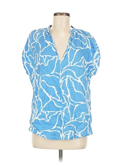 Pre-owned H&m Short Sleeve Blouse In Blue