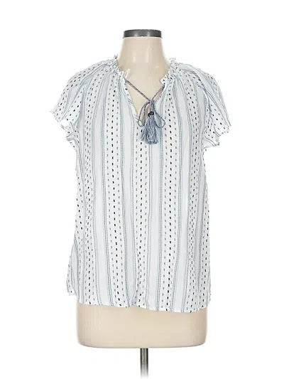 H&m Short Sleeve Blouse In Blue