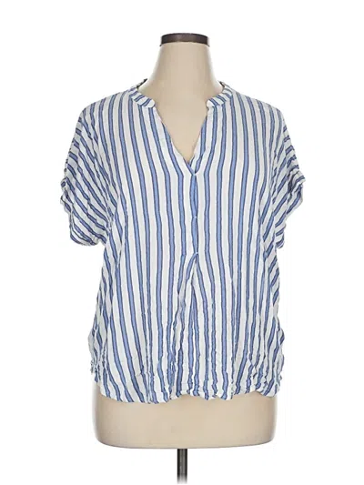Pre-owned H&m Short Sleeve Blouse In Blue