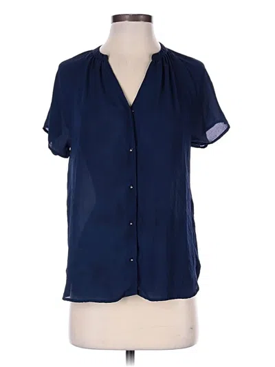 Pre-owned H&m Short Sleeve Blouse In Blue