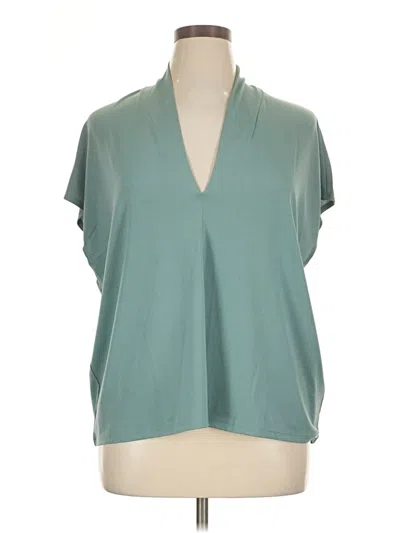 Pre-owned H&m Short Sleeve Blouse In Blue