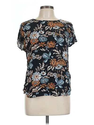 Pre-owned H&m Short Sleeve Blouse In Blue