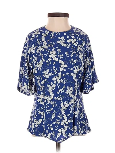 Pre-owned H&m Short Sleeve Blouse In Blue