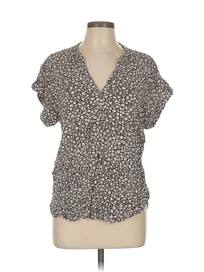 Pre-owned H&m Short Sleeve Blouse In Brown
