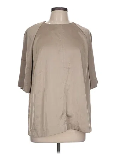 Pre-owned H&m Short Sleeve Blouse In Brown
