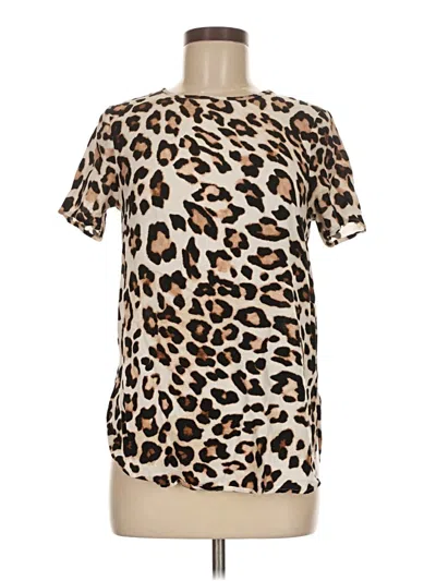 Pre-owned H&m Short Sleeve Blouse In Brown