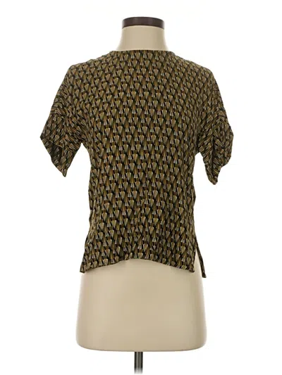 Pre-owned H&m Short Sleeve Blouse In Brown