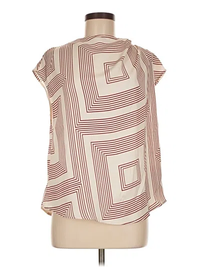 Pre-owned H&m Short Sleeve Blouse In Burgundy