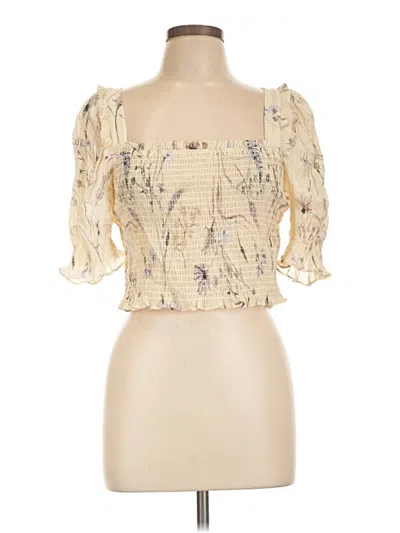 Pre-owned H&m Short Sleeve Blouse In Gold