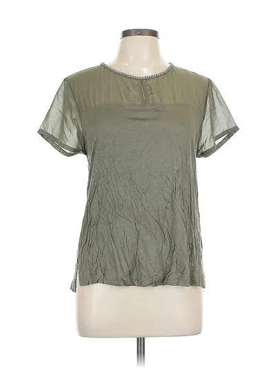 Pre-owned H&m Short Sleeve Blouse In Green
