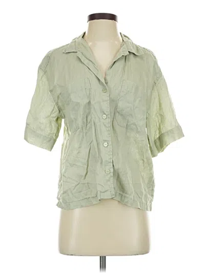 Pre-owned H&m Short Sleeve Blouse In Green