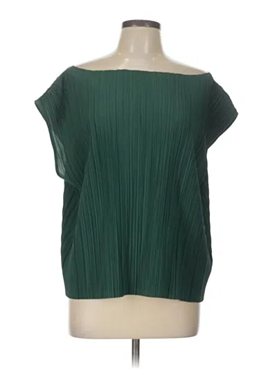 Pre-owned H&m Short Sleeve Blouse In Green